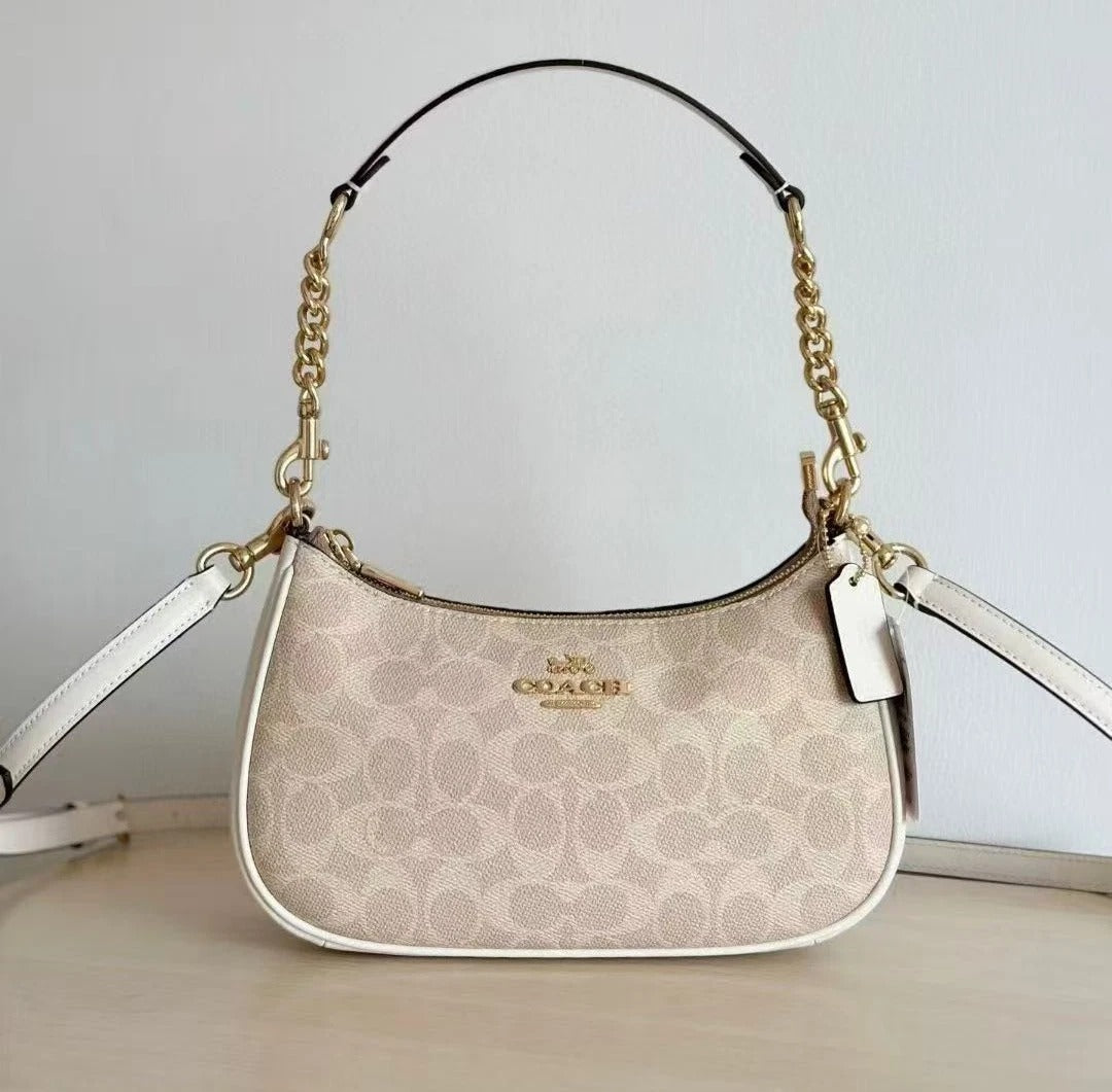 Coach Signature Canvas Shoulder & Crossbody Bag – Ivory White Purse