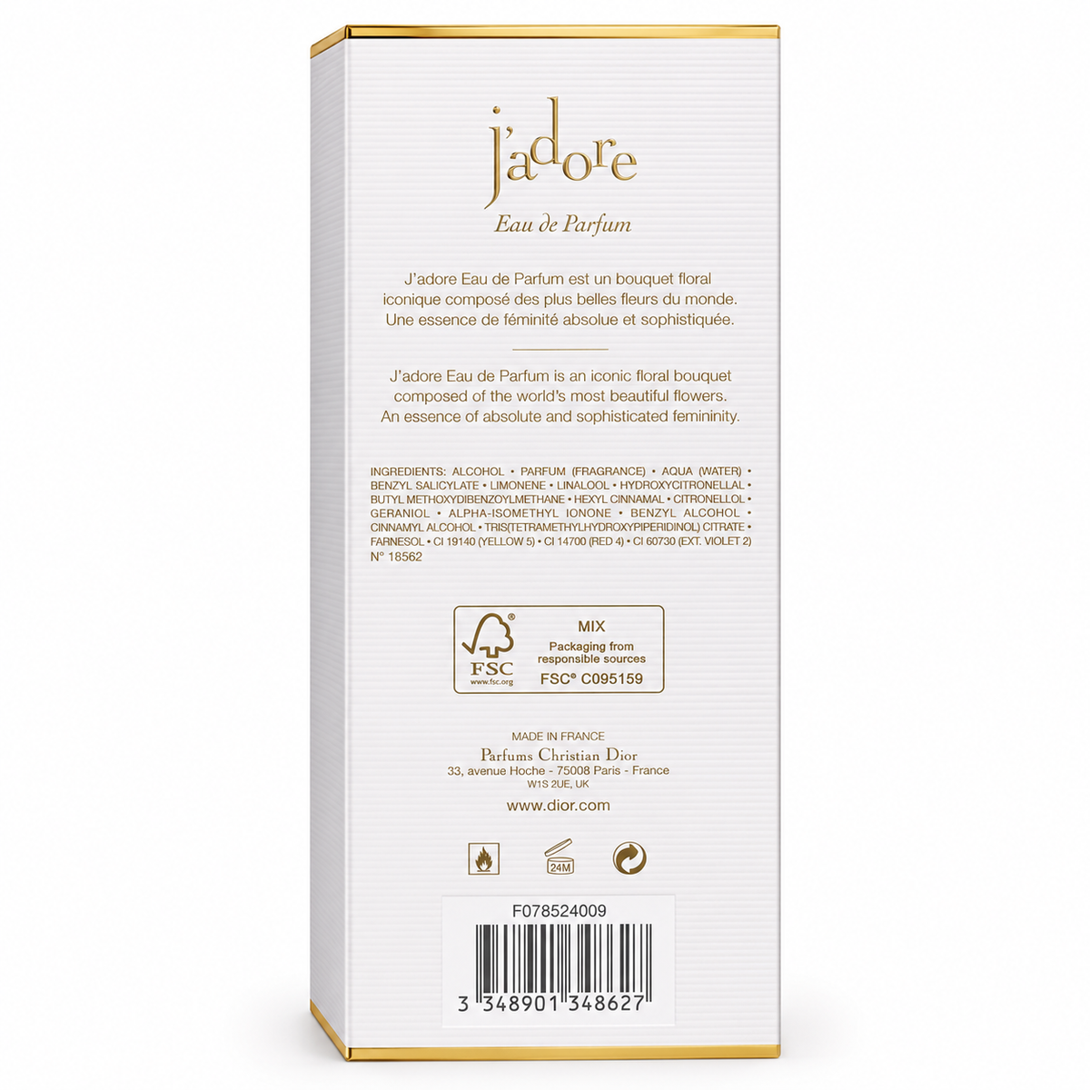 Dior J'adore Eau de Parfum for Women 3.4 oz (100ml)